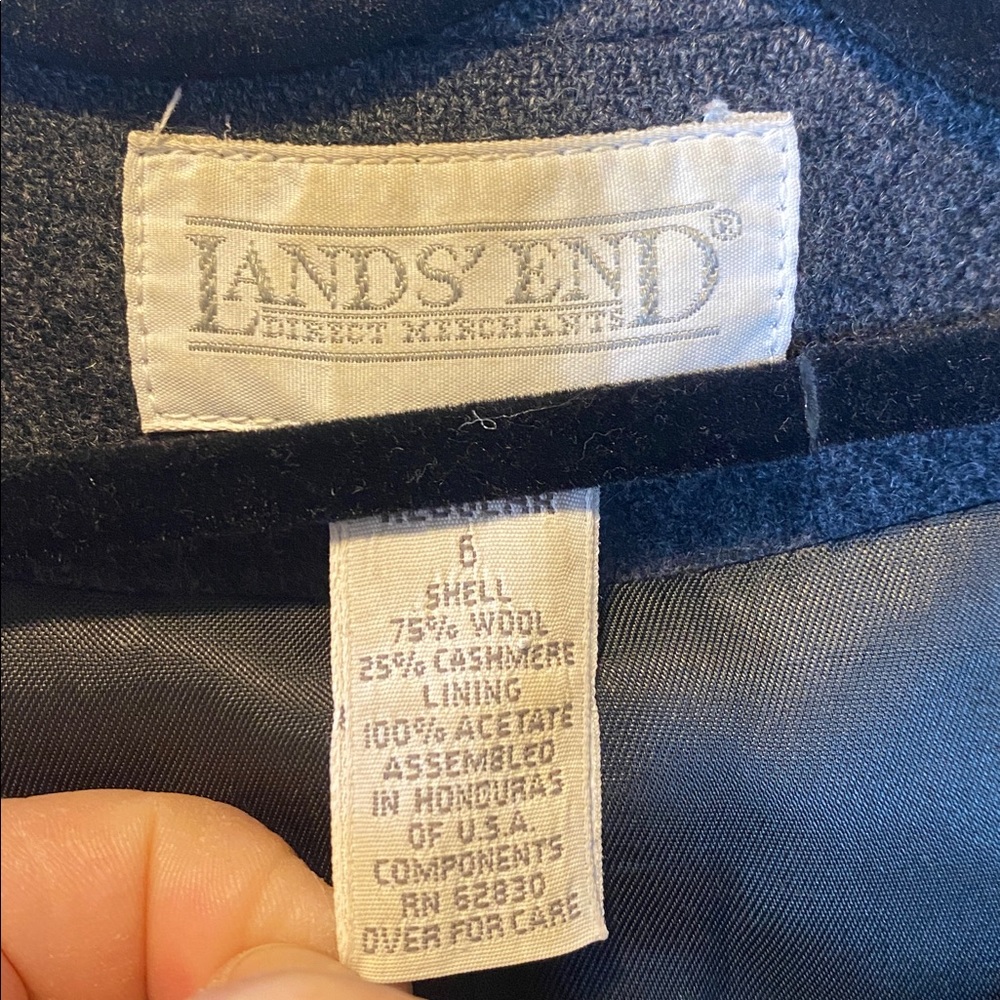 Lands End Vintage Jacket Women’s 6 Gray Wool Cashmere Blend Full Zip Collared - Picture 6 of 13